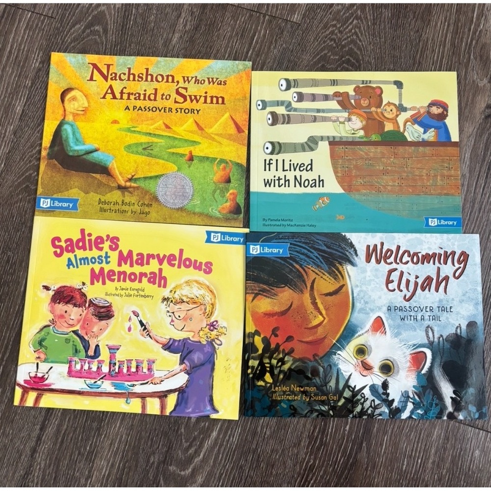 PJ Library Jewish Childrens Book Lot 4 Passover Hanukkah Noahs Ark Kar-Ben Pjs